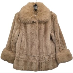 Utex Y2K Tan Faux Fur Coat